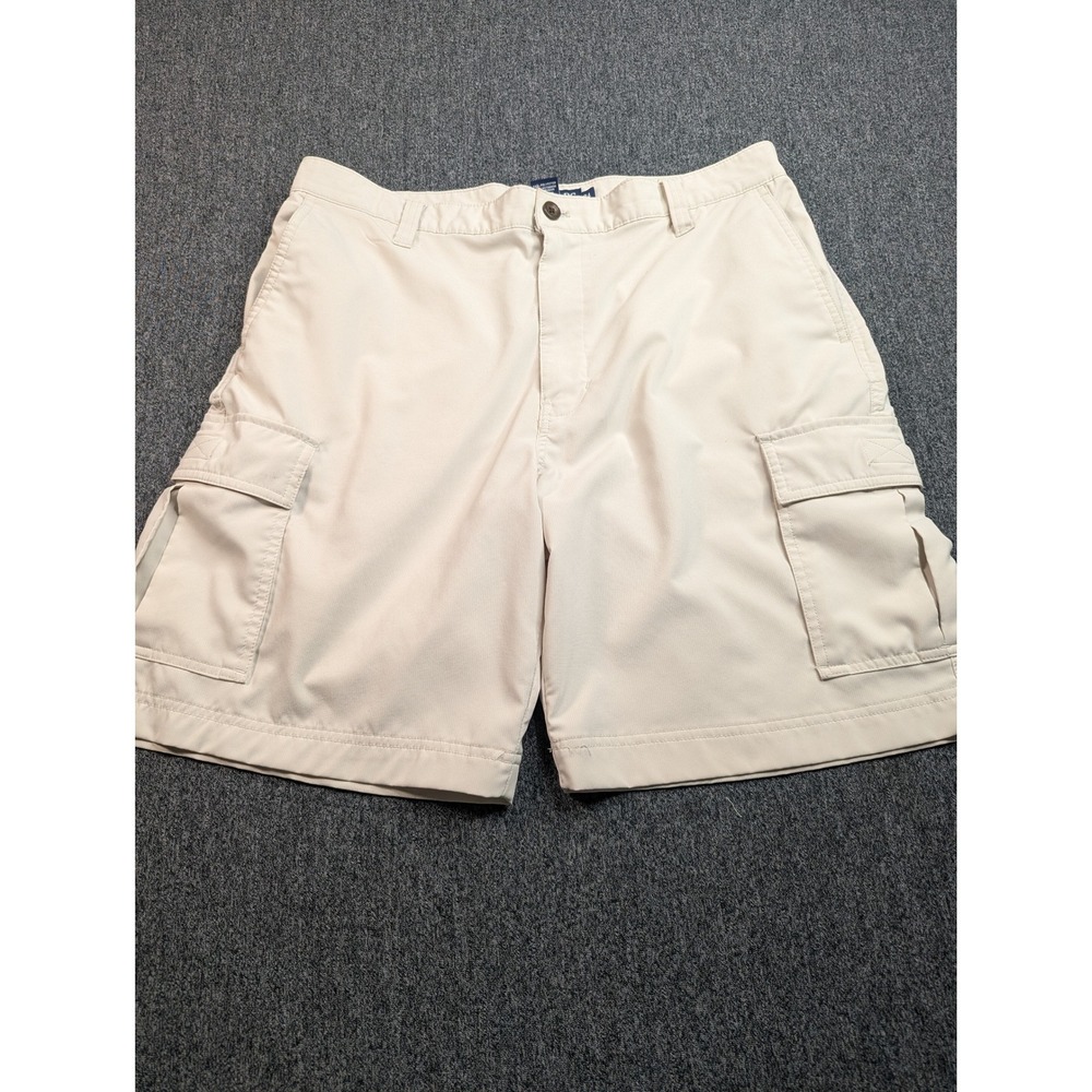 Chaps Mens Cargo Shorts Tan‎ Beige Stretch Performance Utility Size 34